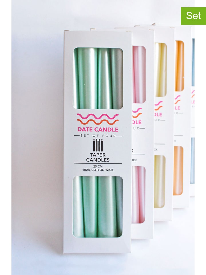 Lucky Bees Świece (4 szt.) w kolorze zielonym - 4x 65 g rozmiar: onesize