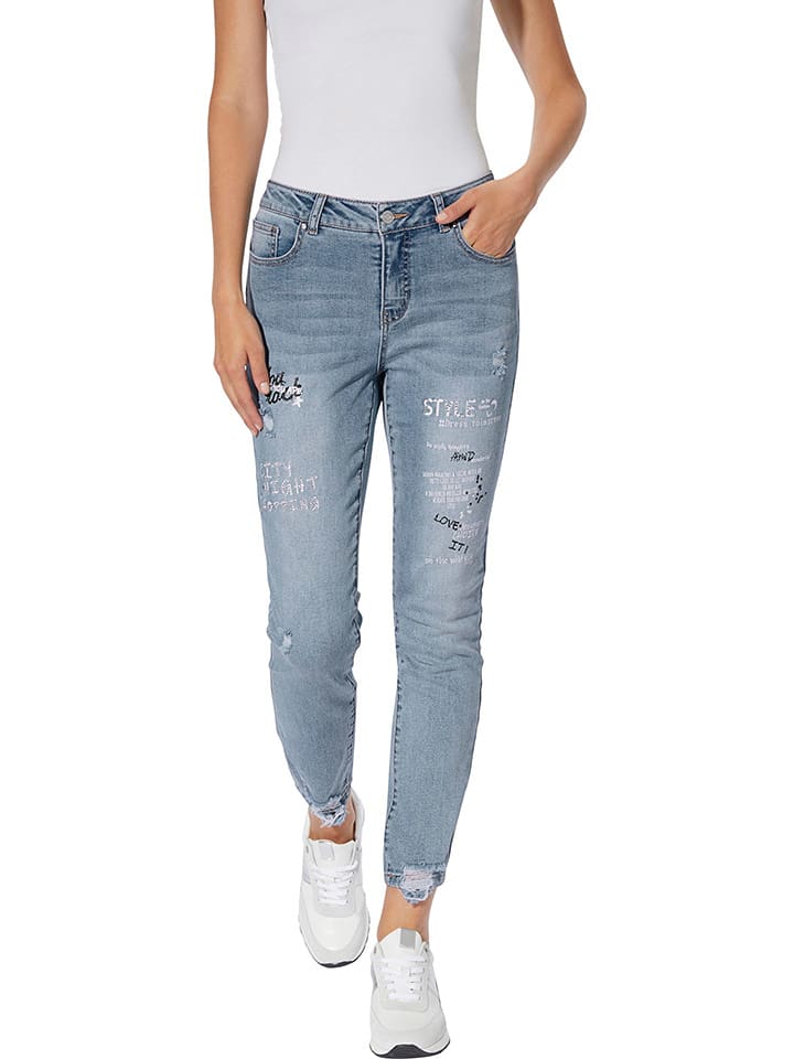 Heine Dżinsy - Slim fit - w kolorze błękitnym rozmiar: 40