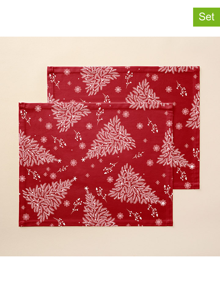 Mint Rugs Podkładki stołowe (2 szt.) w kolorze czerwonym - 50 x 40 cm rozmiar: onesize
