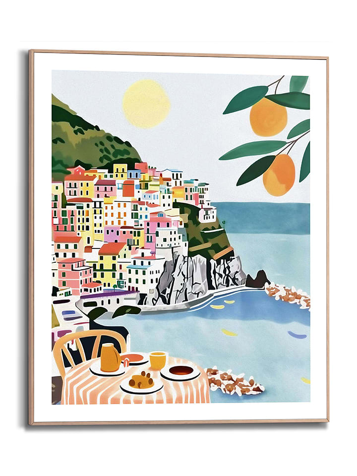 Orangewallz Druk artystyczny "Amalfi Coast" w ramce rozmiar: 50x70 cm