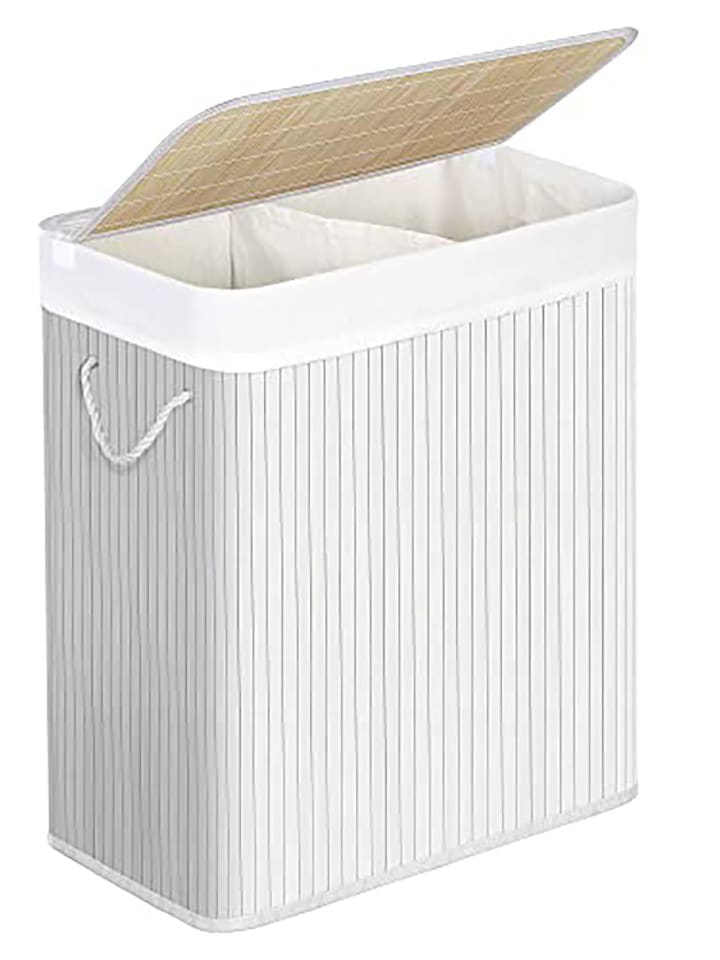 Songmics Kosz w kolorze biało-jasnobrązowym na pranie - 51,5 x 60,5 x 31,5 cm rozmiar: onesize