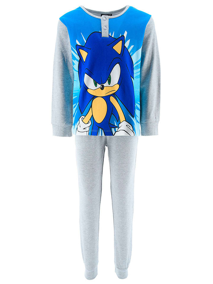 Sonic Piżama "Sonic modern" w kolorze niebiesko-szarym rozmiar: 104
