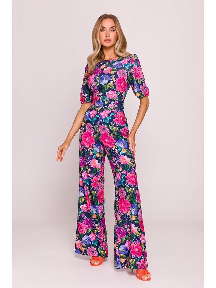 made of emotion Kombinezon w kolorze granatowo-różowym rozmiar: L