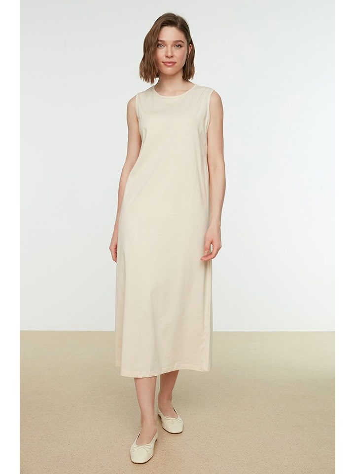 trendyol Sukienka w kolorze beżowym rozmiar: S