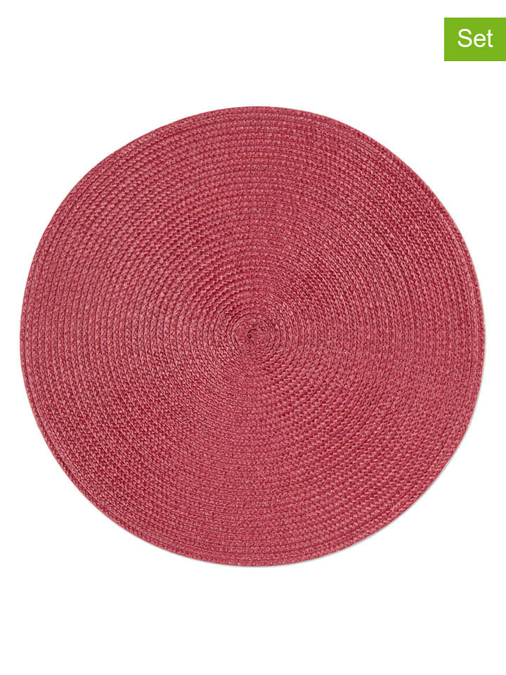Trendy Kitchen by EXCÉLSA Podkładki stołowe (6 szt.) "Round" w kolorze ciemnoczerwonym - Ø 36 cm rozmiar: onesize