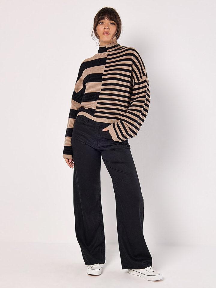 Apricot Sweter w kolorze jasnobrązowo-czarnym rozmiar: L