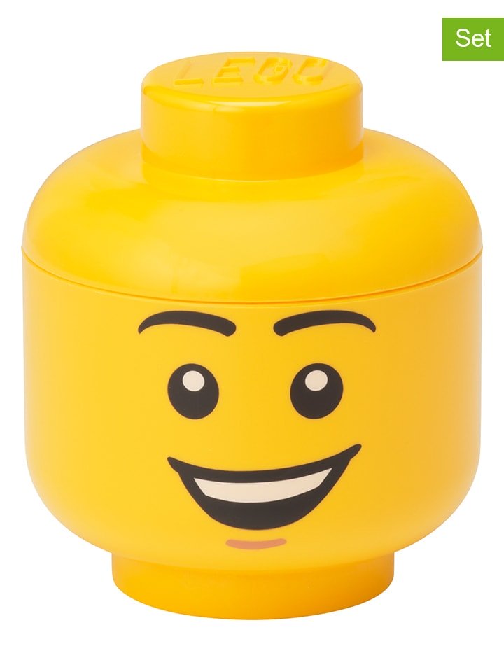 LEGO Pojemniki (4 szt.) "Head Mini" w kolorze żółtym rozmiar: onesize