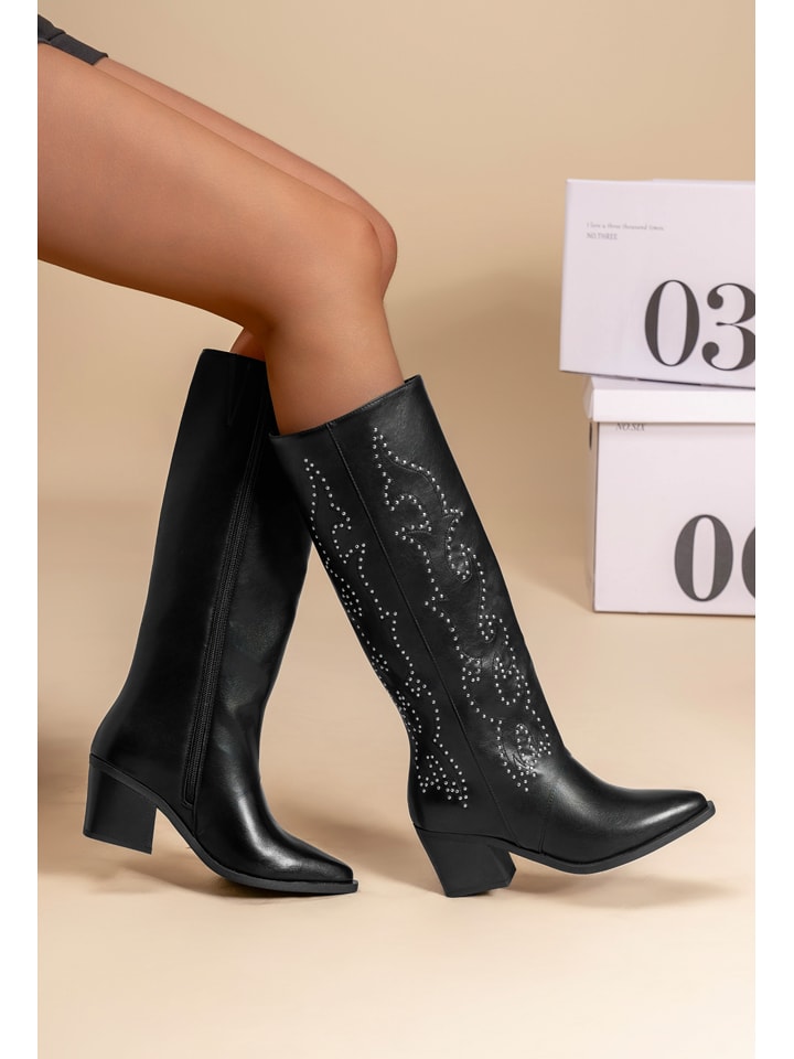 C'M Kozaki w kolorze czarnym rozmiar: 36