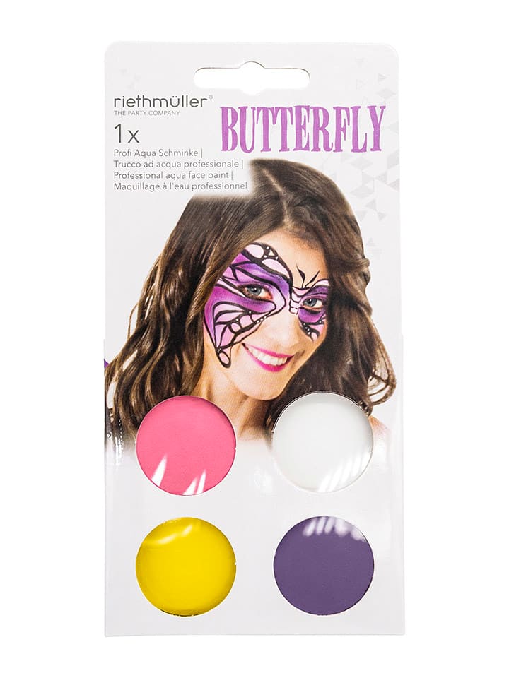 amscan Zestaw do charakteryzacji Aqua "Butterfly" w róznych kolorach rozmiar: onesize