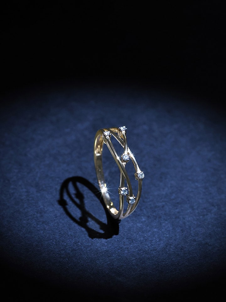 DIAMANTA Złoty pierścionek "Jolie Constellation" z diamentami rozmiar: 52