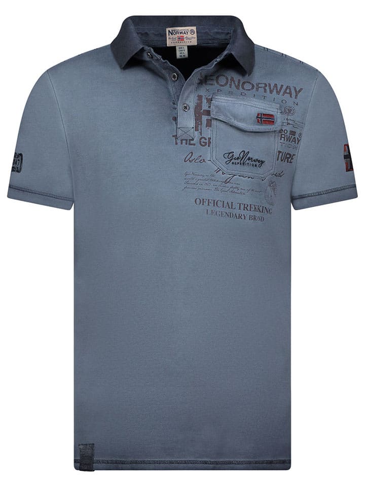 Geographical Norway Koszulka polo "Keony" w kolorze granatowym rozmiar: M
