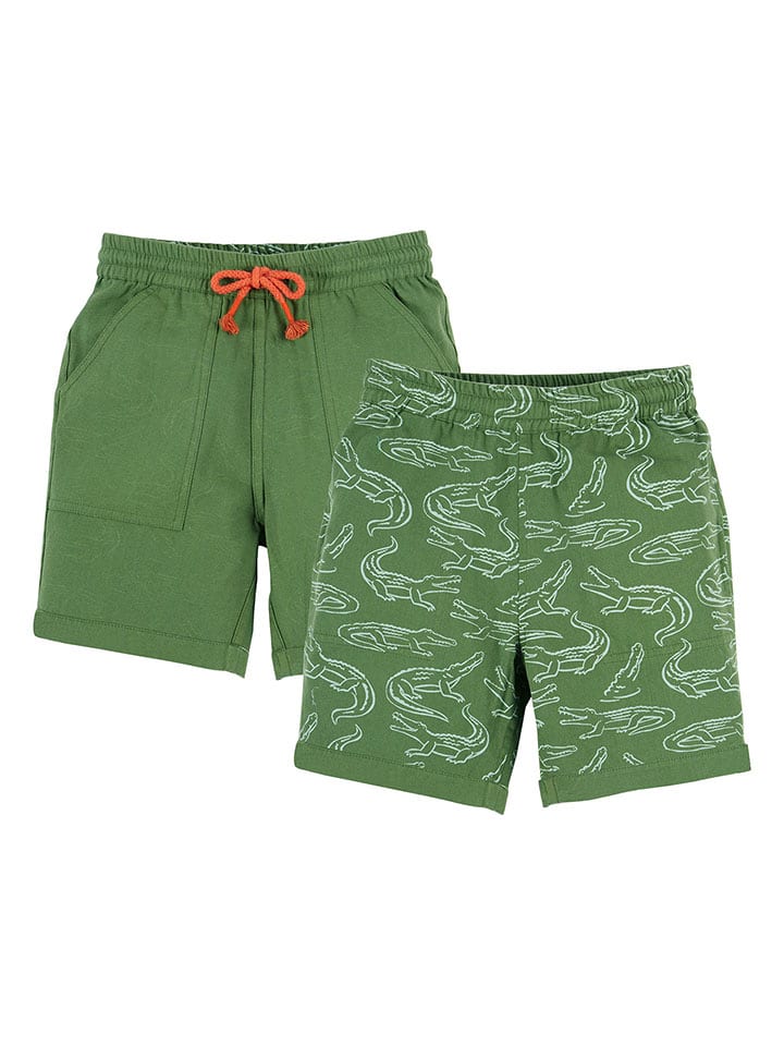 Frugi Dwustronne szorty "Croc Time" w kolorze khaki rozmiar: 98/104