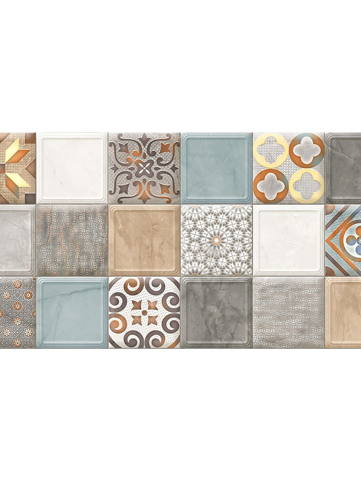 deco Rugs & Carpet Dywan winylowy "Made" w kolorze jasnobrązowo-szaro-błękitnym rozmiar: 50x200 cm