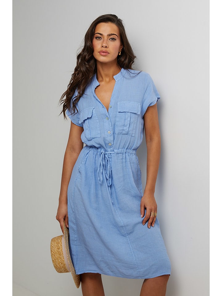 Le Monde du Lin Lniana sukienka w kolorze błękitnym rozmiar: 38/40