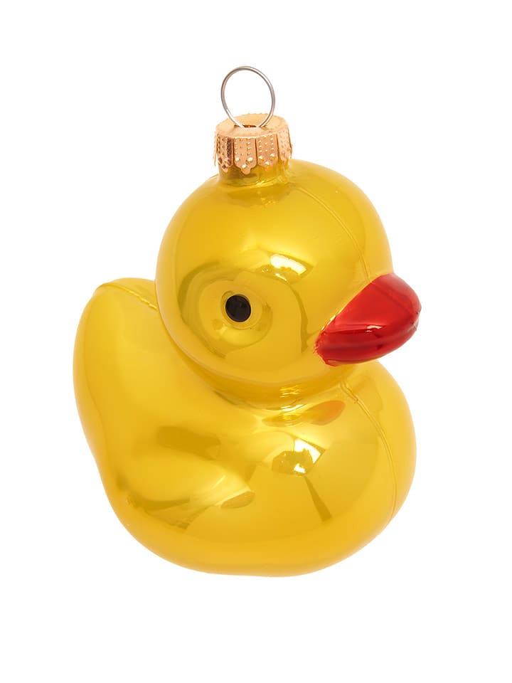 Krebs Glas Lauscha Ozdoba choinkowa w kolorze żółtym - wys. 7 cm rozmiar: onesize