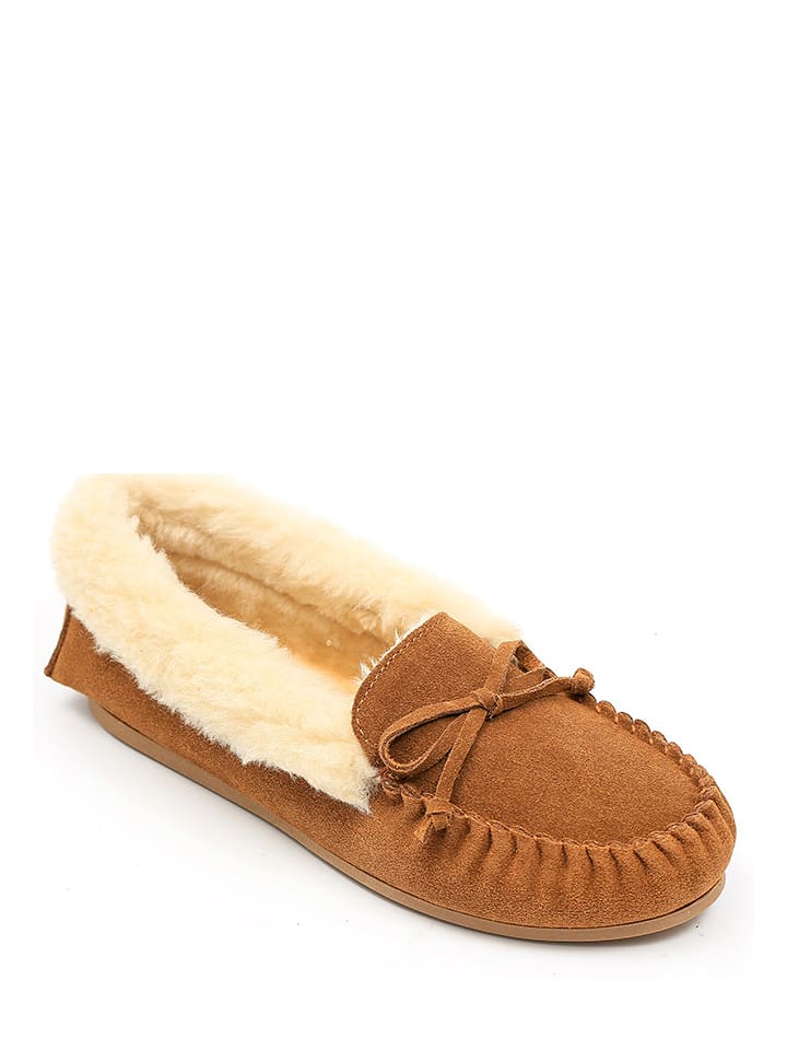 ISLAND BOOT Skórzane mokasyny "Maelle" w kolorze jasnobrązowym rozmiar: 36