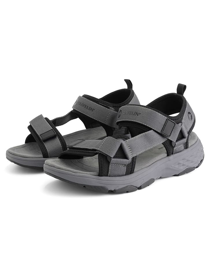 TRAVELIN' Skórzane sandały trekkingowe "Rensvik" w kolorze szarym rozmiar: 40