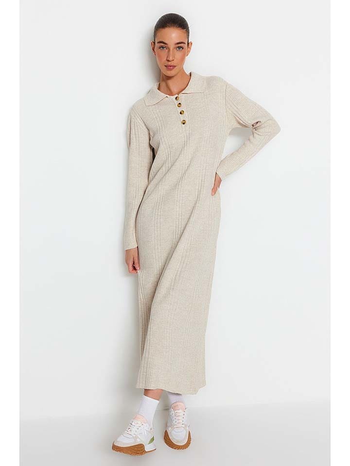 trendyol Sukienka w kolorze kremowym rozmiar: XL