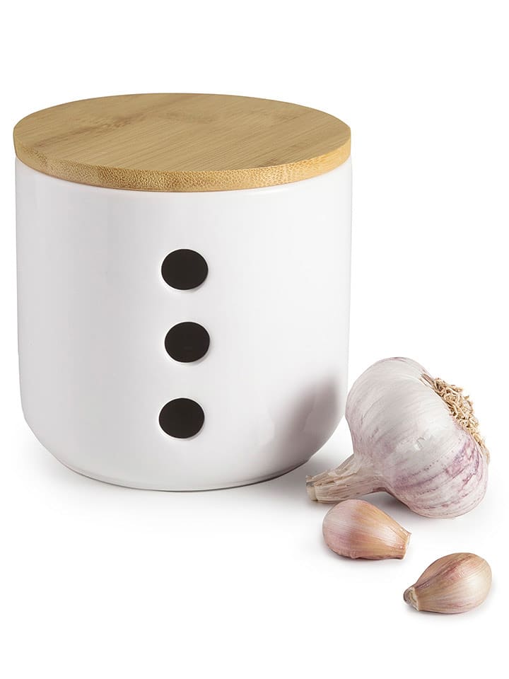 Ibili Pojemnik w kolorze beżowo-białym na czosnek - wys. 12 x Ø 12 cm rozmiar: onesize