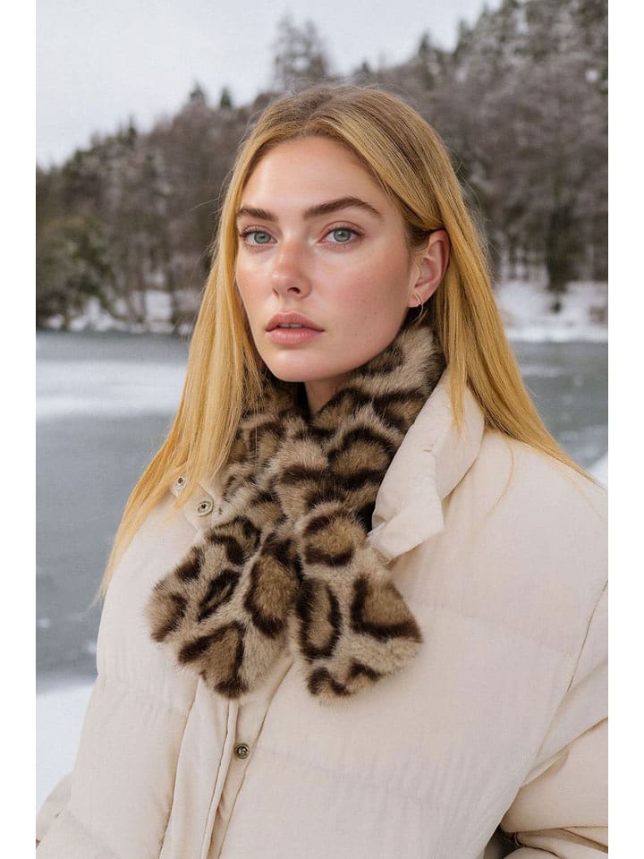 Lucky Bees Szal w kolorze beżowym - 106 x 15 cm rozmiar: onesize