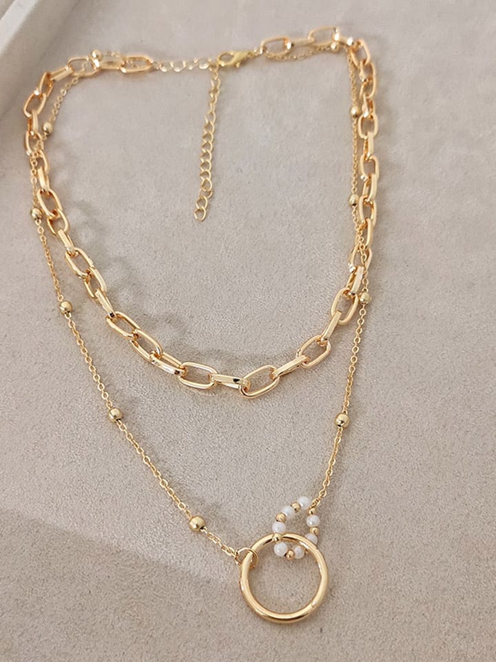 Nakkash Pozłacany naszyjnik z perłami syntetycznymi rozmiar: onesize