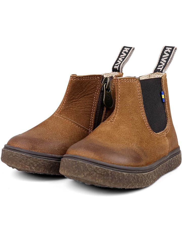 KAVAT Skórzane botki "Mariestad" w kolorze jasnobrązowym rozmiar: 22