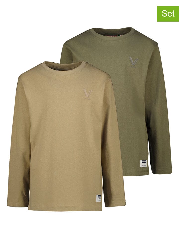 Vingino Koszulki (2 szt.) w kolorze oliwkowym i jasnobrązowym rozmiar: 164