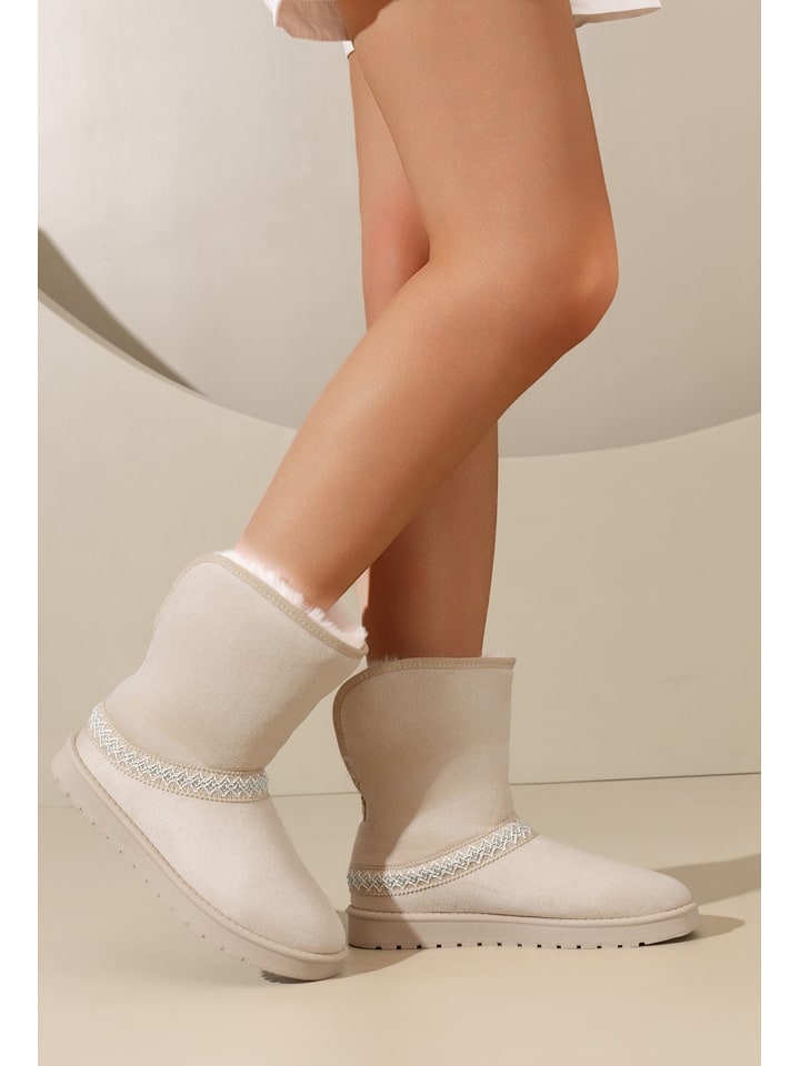 C'M Botki zimowe w kolorze beżowym rozmiar: 40