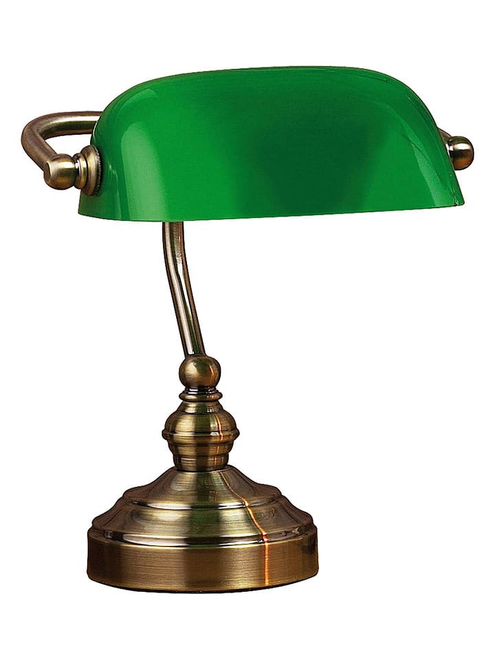 Marksljöd Lampa stołowa "Bankers" w kolorze zielono-złotym - wys. 25 x Ø 19 cm rozmiar: onesize