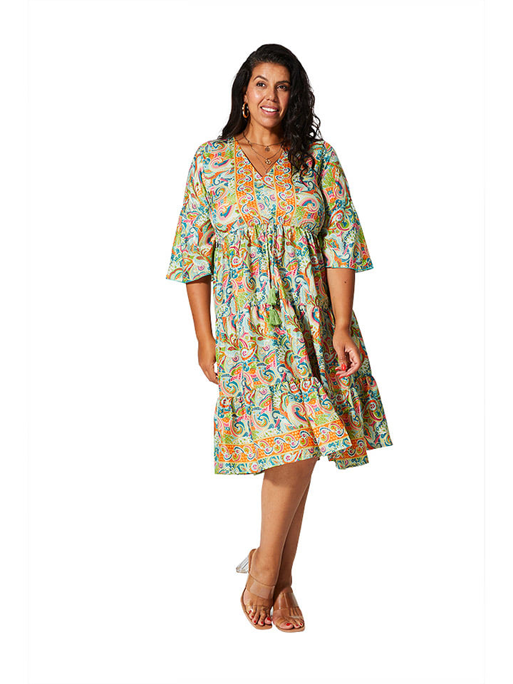 Aller Simplement Sukienka w kolorze miętowym ze wzorem rozmiar: 50/52