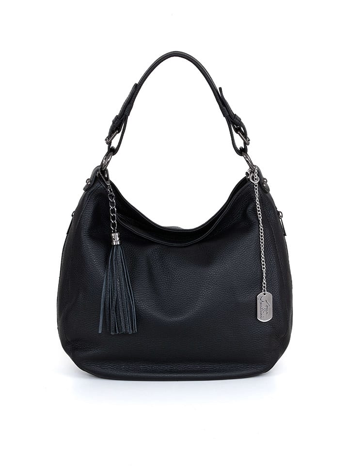 Anna Morellini Skórzana torebka "Paolanna" w kolorze czarnym - 34 x 32 x 14 cm rozmiar: onesize