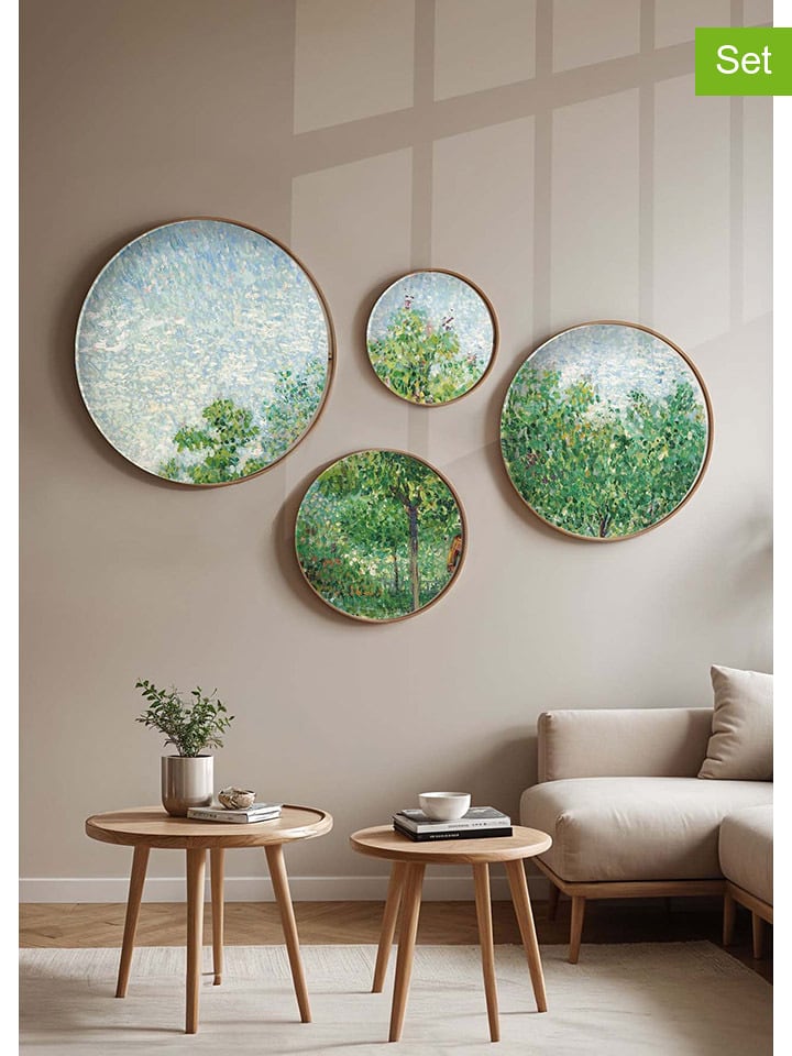 ABERTO DESIGN Druki artystyczne (4 szt.) w drewnianej ramce rozmiar: onesize