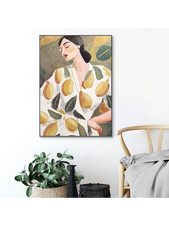 Orangewallz Druk artystyczny "Lemon Lady" w ramce rozmiar: 50x70 cm