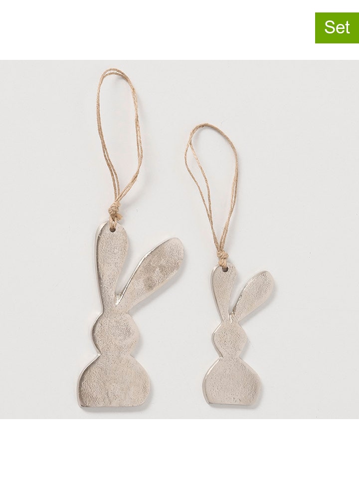 Boltze Zawieszki dekoracyjne (2 szt.) "Lesi" w kolorze szarym rozmiar: onesize