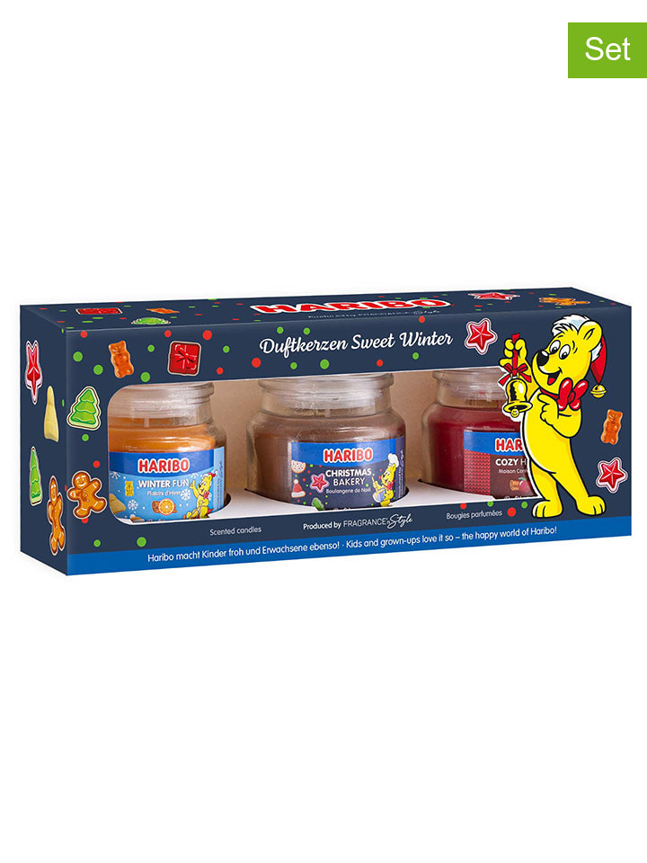 Haribo Świece zapachowe (3 szt.) "Haribo Winter" - 3 x 85 g rozmiar: onesize