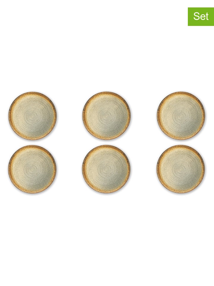 Trendy Kitchen by EXCÉLSA Talerze obiadowe (6 szt.) "Demetra" w kolorze biało-beżowym - Ø 27 cm rozmiar: onesize