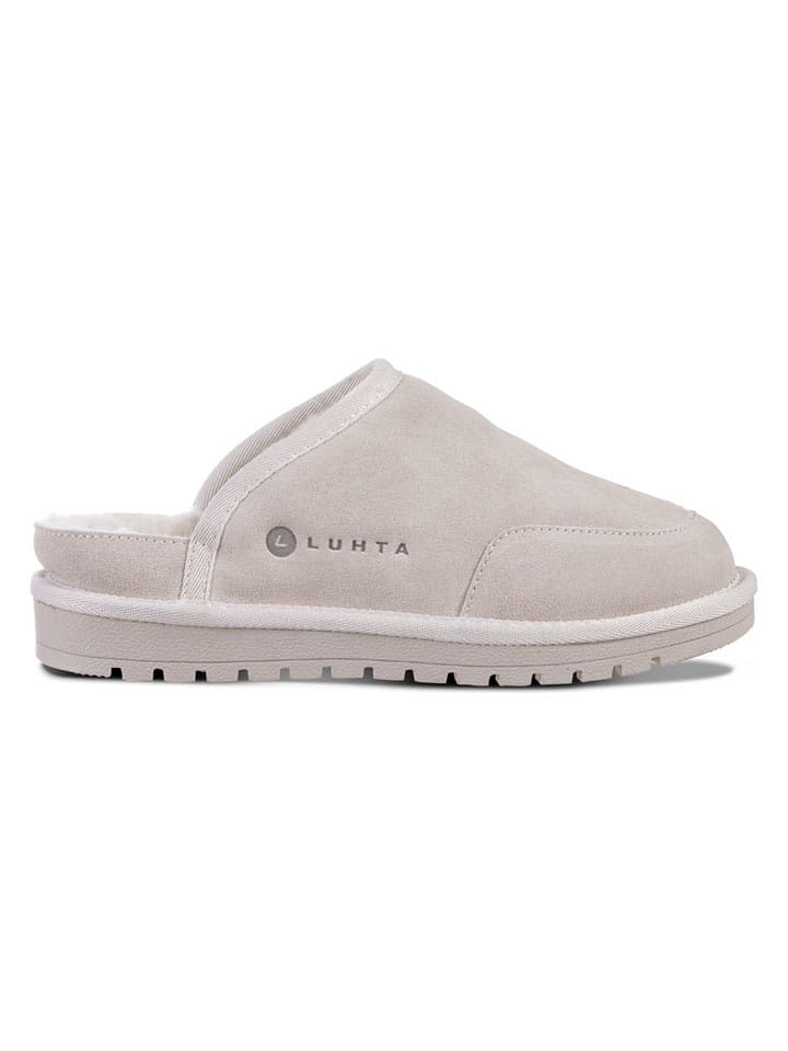 LUHTA Skórzane kapcie "Hupsu" w kolorze kremowym rozmiar: 38