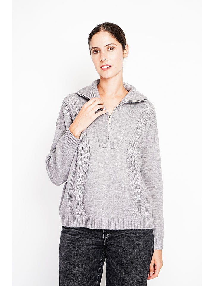 ASSUILI Sweter w kolorze jasnoszarym rozmiar: 38