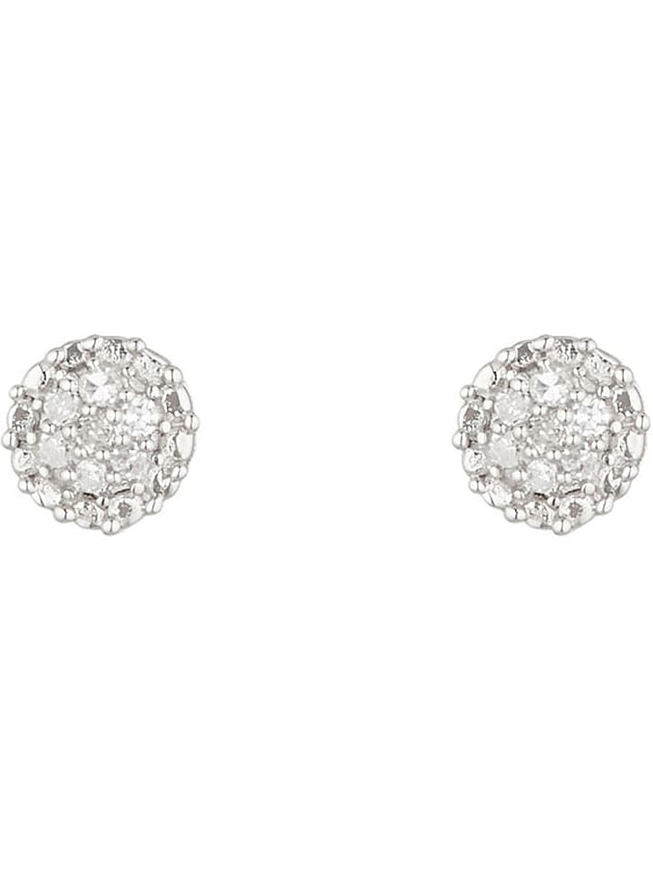 CARATELLI Złote kolczyki-wkrętki "Round Stud" z diamentami rozmiar: onesize