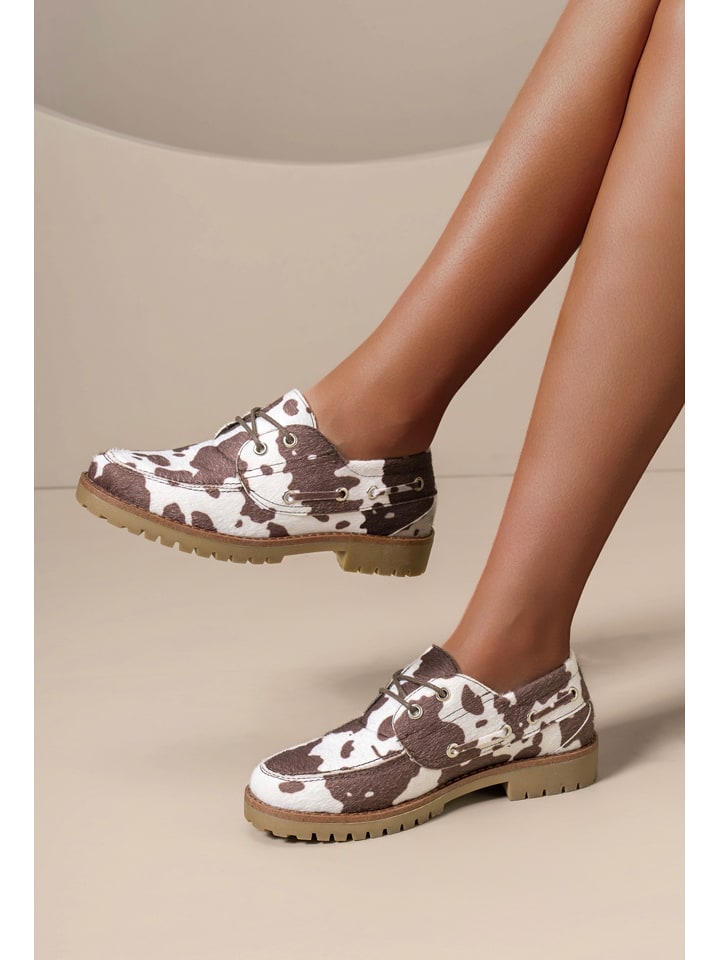 C'M Trzewiki w kolorze biało-brązowym rozmiar: 36