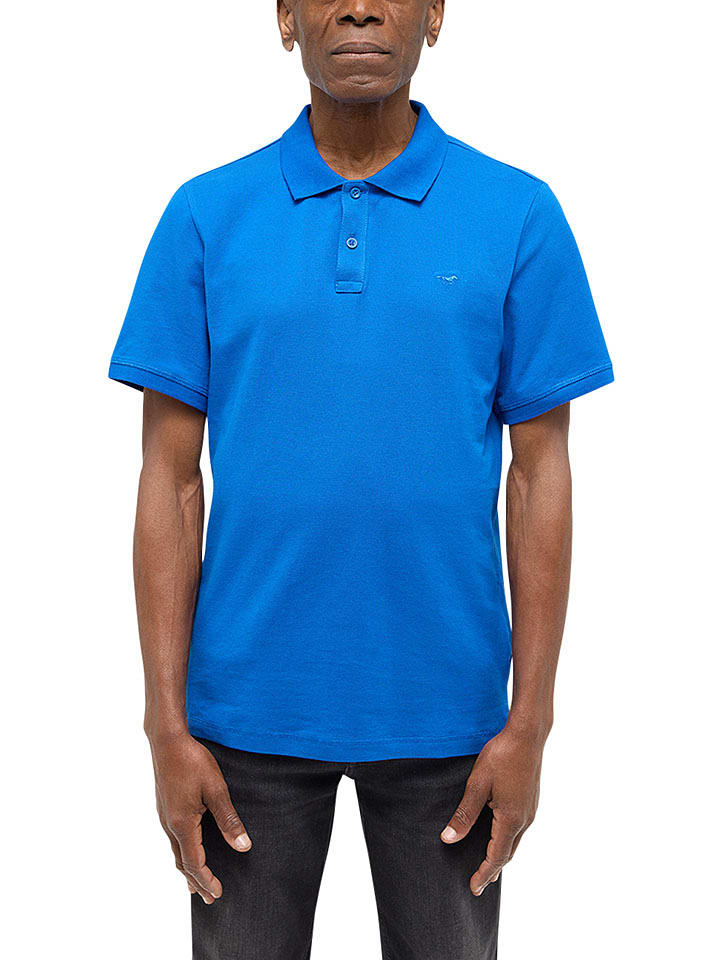 Mustang Koszulka polo w kolorze niebieskim rozmiar: L