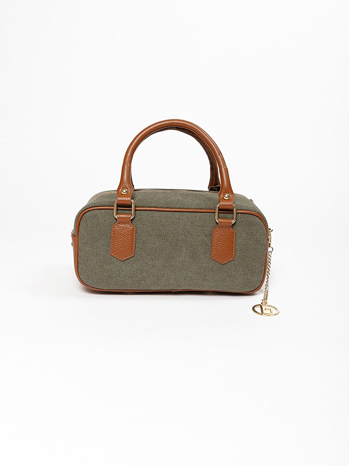 Lia Biassoni Skórzana torebka "Folgorida" w kolorze oliwkowo-karmelowym - 27 x 12 x 12 cm rozmiar: onesize