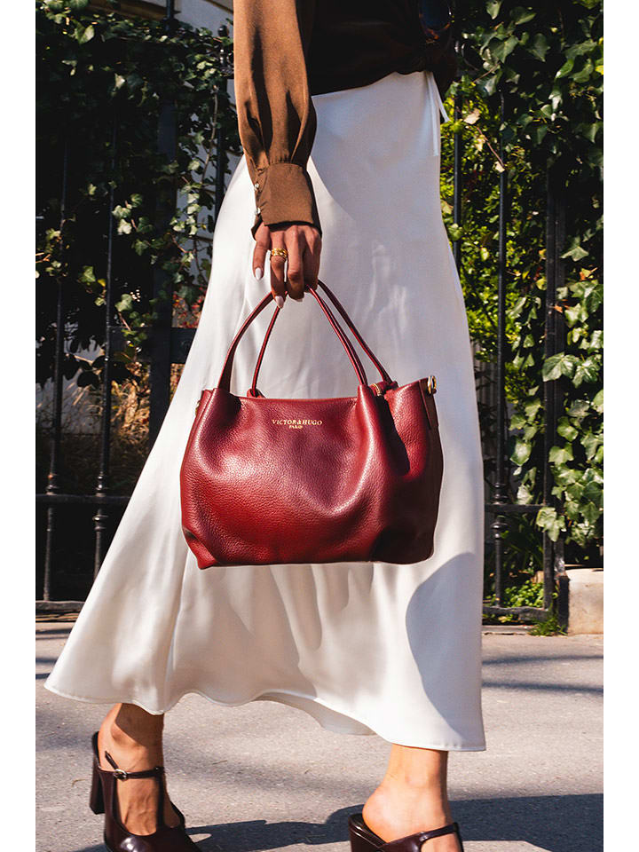 Victor & Hugo Paris Skórzana torebka "Allegra" w kolorze bordowym - 30 x 20 x 14 cm rozmiar: onesize