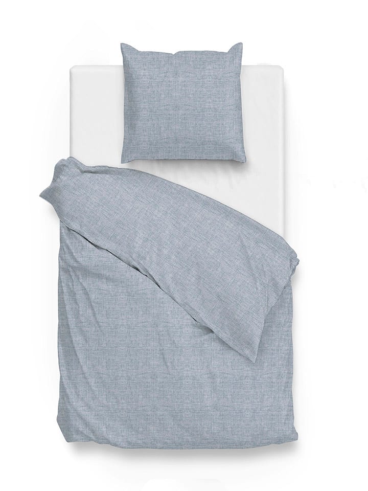 Zo!Home Komplet pościeli "Lino" w kolorze błękitnym rozmiar: 200x200 cm