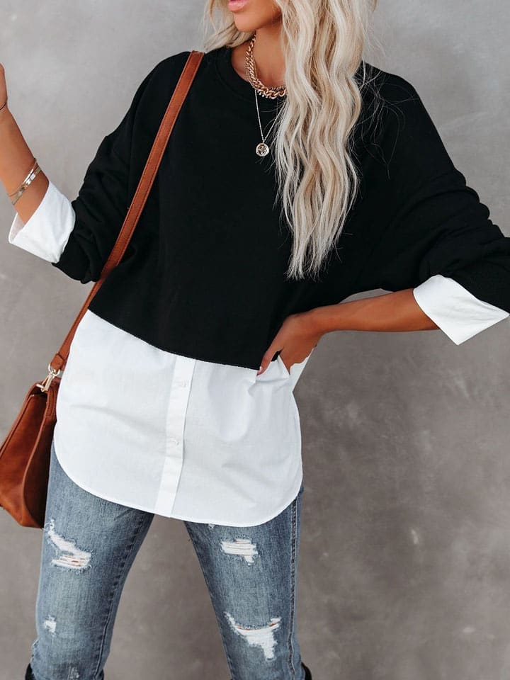 Milan Kiss Sweter w kolorze czarno-białym rozmiar: M