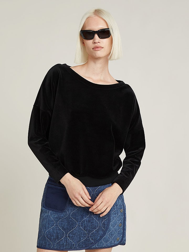 G-Star Aksamitna bluzka w kolorze czarnym rozmiar: M