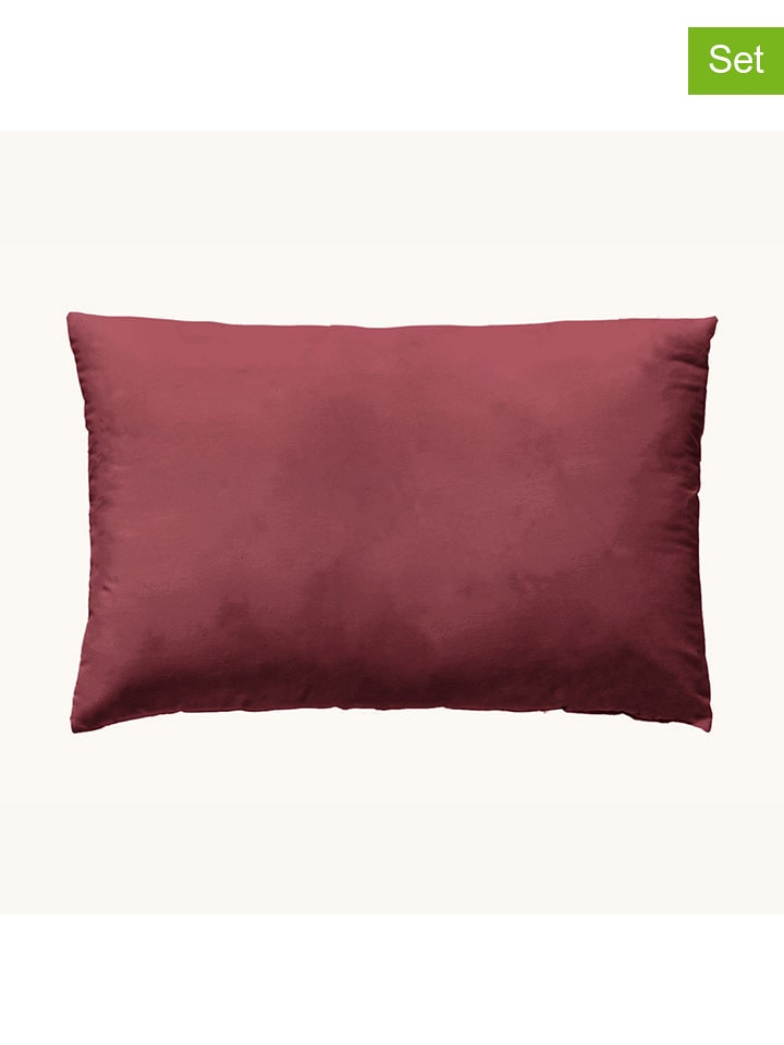 ethere Perkalowe poszewki (2 szt.) "Liso" w kolorze fioletowym na poduszkę rozmiar: 50x80 cm