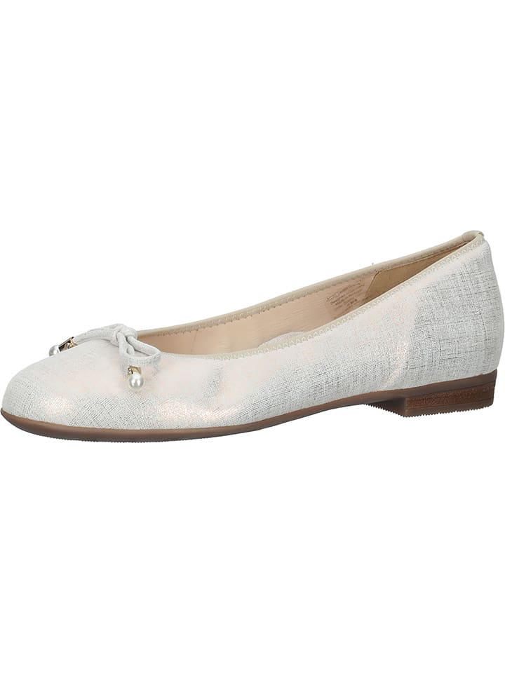 Ara Shoes Skórzane baleriny w kolorze kremowym rozmiar: 38