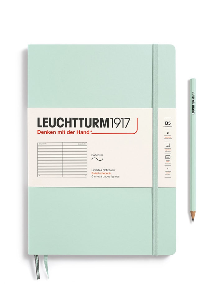 LEUCHTTURM1917 Notatnik w kolorze miętowym w linie - B5 rozmiar: onesize