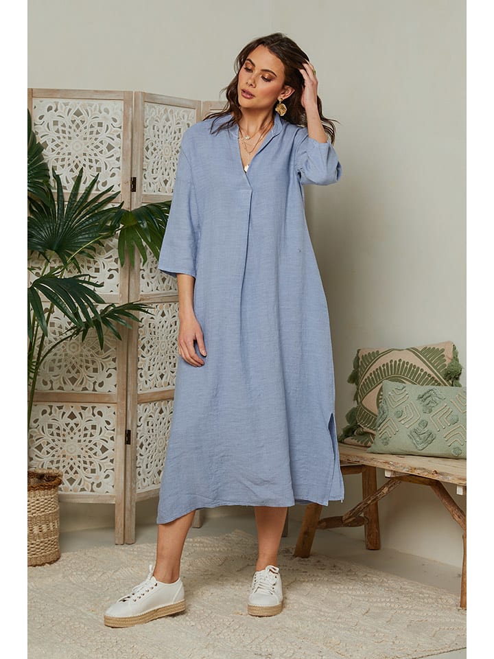 Lin Passion Lniana sukienka w kolorze błękitnym rozmiar: 40/42